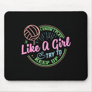 Pastell-Volleyball-Zitat-Design für selbstbewusste Mousepad