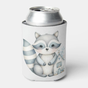 Pastell-Waschbären-Cottage Neutrale Waldszene Dosenkühler