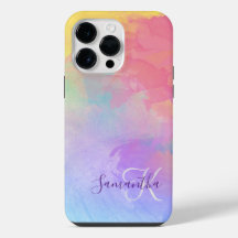 Pastell Wasserfarbe Abstrakt und Monogramm