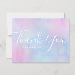 Pastell-Wasserfarbe Einfach Elegant Geburtstag Lil Dankeskarte