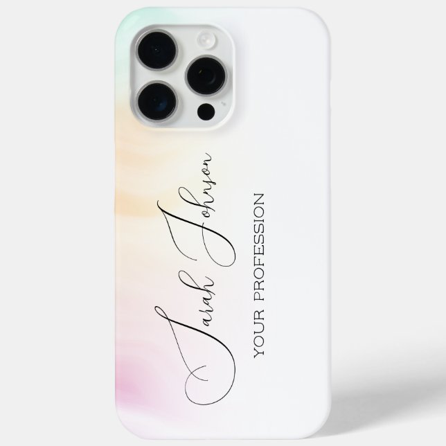 Pastell-Wasserfarbe Personalisierte iPhone Hülle (Rückseite)