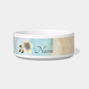 Pastell Wasserfarbe Tropische florale Custom Pet B Napf
