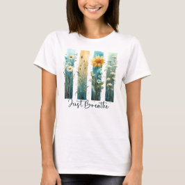 PASTELL-WASSERFARBE-WILDBLUMEN-PINSELSTRICHE T-Shirt