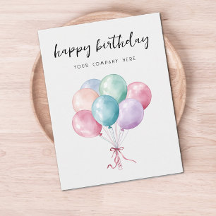 Pastell-Wasserfarben-Balloons Geschäft Alles Gute  Postkarte