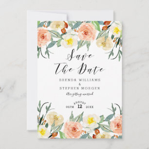 Pastell Wasserfarben Blume Wreath Border Save The Date