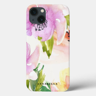 Pastell-Wasserfarben-Blumen individuell anpassbare Case-Mate iPhone Hülle