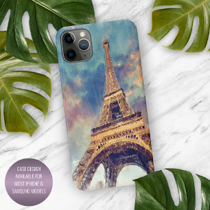 Pastell-Wasserfarben Paris Eiffelturm Kunstmalerei iPhone 16 Pro Max Hülle