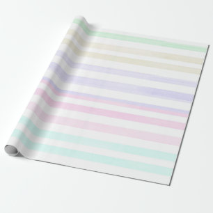 Pastell Wasserfarben Streifen Geschenkpapier
