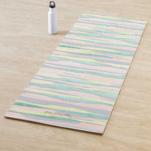 Pastell-Wasserfarben-Streifenmuster-Yoga-Matte Yogamatte