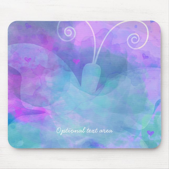 Pastell Watercolor Butterfly Personalisiert Custom Mousepad (Vorne)