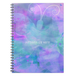 Pastell Watercolor Butterfly Personalisiert Custom Notizblock