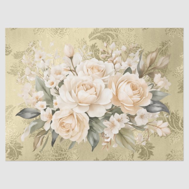 Pastell Watercolor Floral Bouquets Decoupage Seidenpapier (Vorderseite)