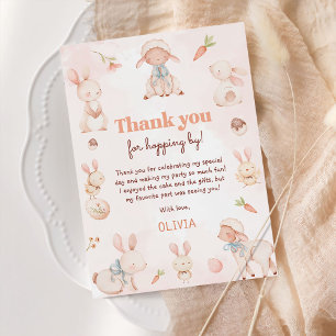 Pastell Watercolor Osterfest Bunny Geburtstag Dankeskarte