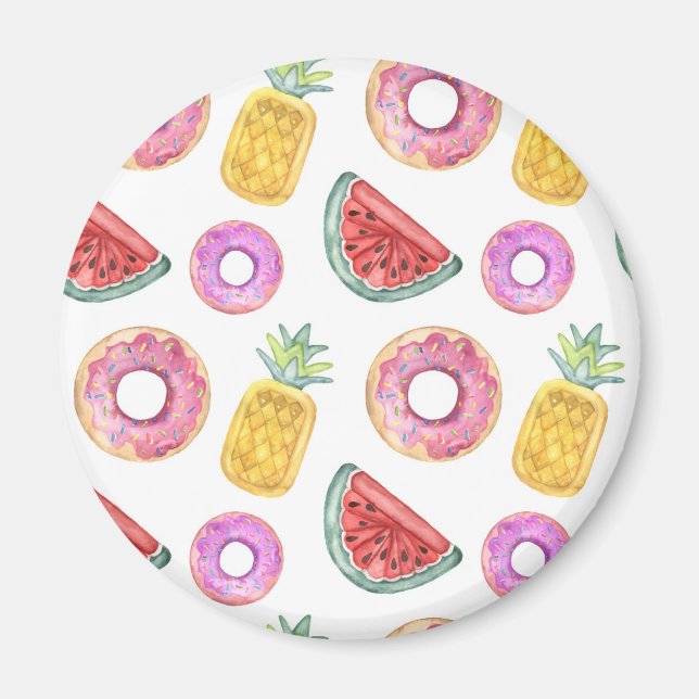 Pastell Watercolor Pool Float Muster Magnet (Vorne)