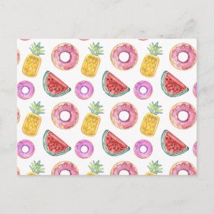 Pastell Watercolor Pool Float Muster Postkarte