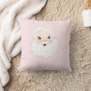 Pastell Watercolor Santa Pink Hutpräppy Kissen