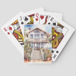 PASTELL-WATTFARBEN-SOMMER-STRANDHAUS SPIELKARTEN