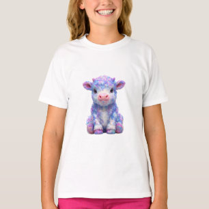 Pastell-Weiche Highland-Kuh-Kalb-Kinder T-Shirt