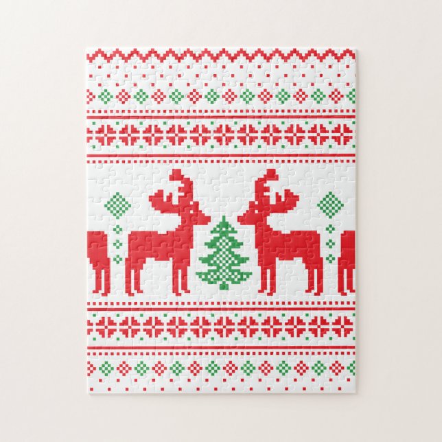 Pastell-Weihnachtsästhetik-Muster - Festliche Stim Puzzle (Vertikal)