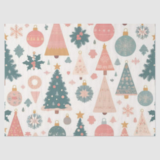 Pastell-Weihnachtsbaum-Ornamente Feiertage Seidenpapier