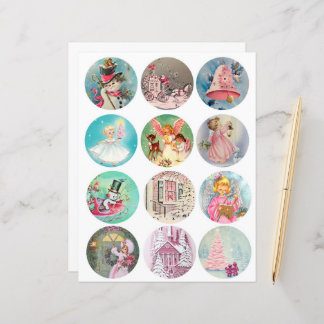 Pastell Weihnachtskreise 2,5 Zoll Clipart