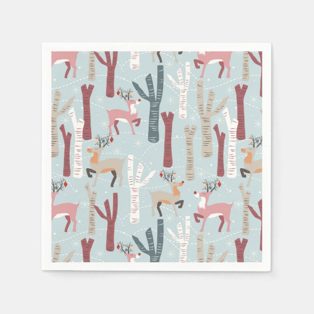 Pastell-Weihnachtsnapkins Serviette (Vorderseite)