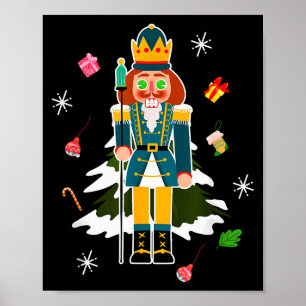 Pastell-Weihnachtsnussknacker im Schnee Weihnachte Poster