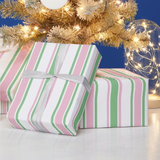 Pastell Weihnachtswrapping Paper | Rosa und Grün Geschenkpapier