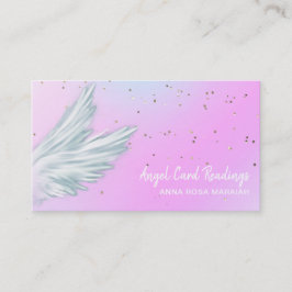 *~* Pastell Weißer Engel Wings Starry Pink Rainbow Visitenkarte