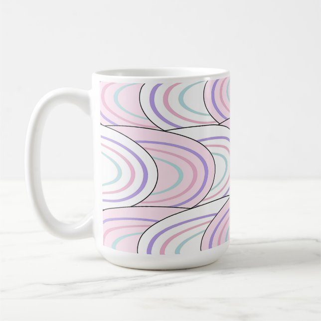 Pastell-Wellen-Abstraktmuster-Kaffeetasse Kaffeetasse (Links)