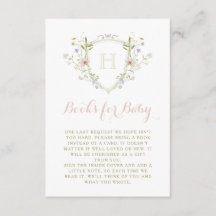 Pastell Wildblume Monogram Wappen Books for Baby