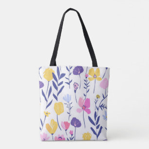 Pastell Wildblume Tote Bag Elegant Floral