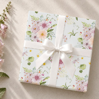 Pastell-Wildblumen-Botanik-Verpackungspapier Geschenkpapier