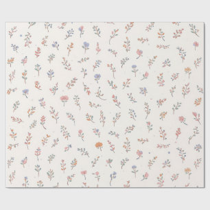 Pastell-Wildblumen-Botanik-Verpackungspapier   Süß Geschenkpapier
