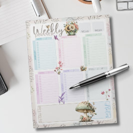 Pastell-Wildblumen-Collage – Chic florale Geometri Notizblock