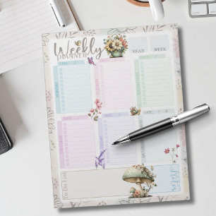 Pastell-Wildblumen-Collage – Chic florale Geometri Notizblock