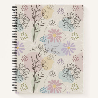 Pastell-Wildblumen-Collage – Chic florale Geometri Notizbuch