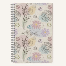 Pastell-Wildblumen-Collage – Chic florale Geometri