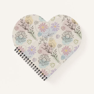 Pastell-Wildblumen-Collage – Chic florales Geometr Notizbuch