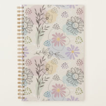 Pastell-Wildblumen-Collage – Chic florales Geometr