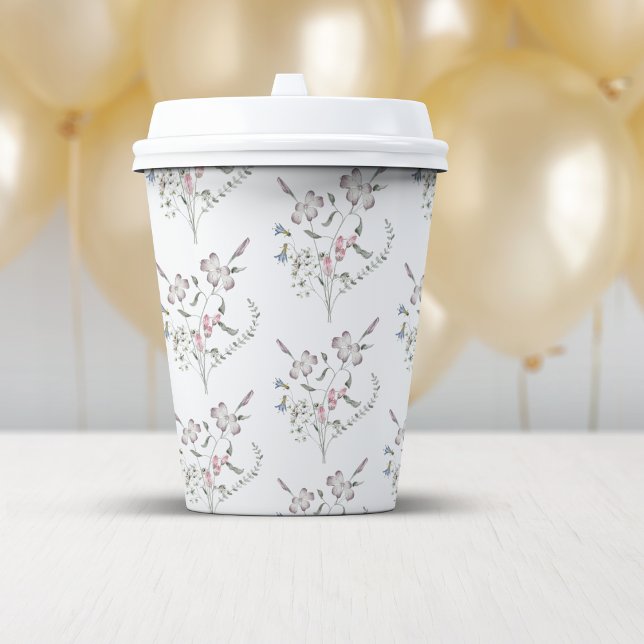 Pastell-Wildblumen Pappbecher (Pastel Wildflowers Paper Cups by Painted Paperie
)