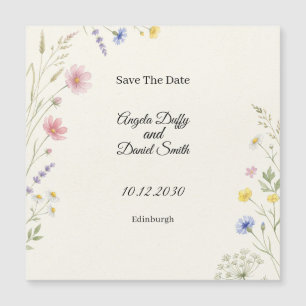 Pastell-Wildblumen-Save-the-Date-Magnet Magnetkarte