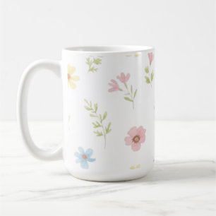 Pastell-Wildblumenwiese-Kaffeetasse - Florales Was Kaffeetasse