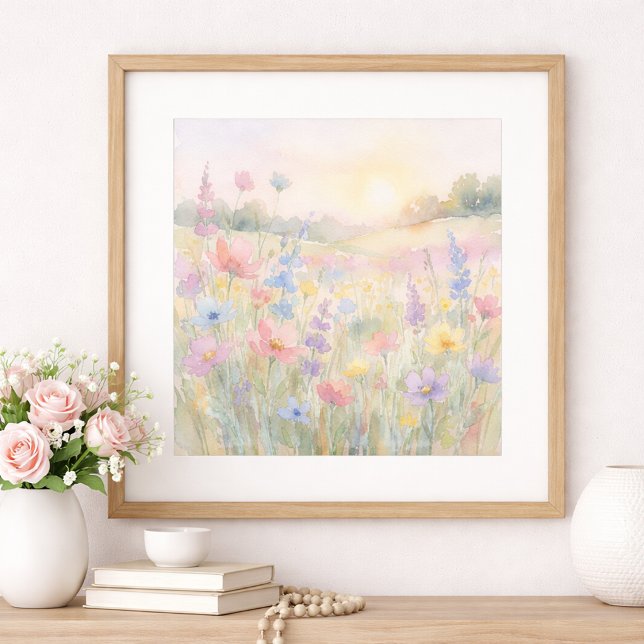 Pastell-Wildblumenwiese Poster (Von Creator hochgeladen)