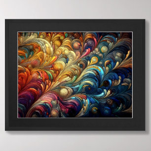 Pastell Zeichnend Abstrakt Bio Bubbly farbig Poster