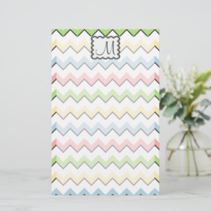 Pastell Zickzack mit Monogram von Shirley Taylor Briefpapier