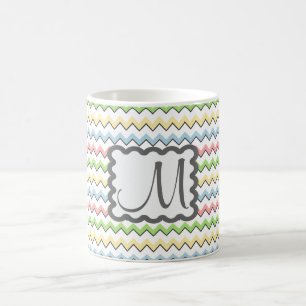 Pastell Zickzack mit Monogram von Shirley Taylor Kaffeetasse