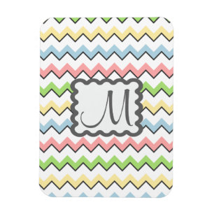 Pastell Zickzack mit Monogram von Shirley Taylor Magnet