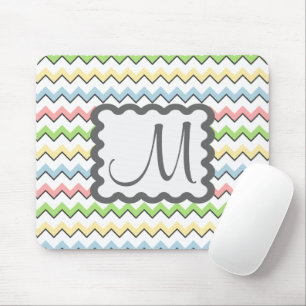 Pastell Zickzack mit Monogram von Shirley Taylor Mousepad