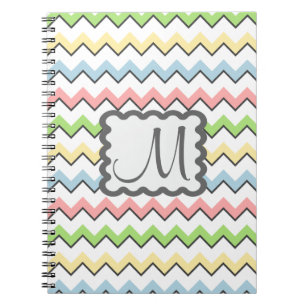 Pastell Zickzack mit Monogram von Shirley Taylor Notizblock